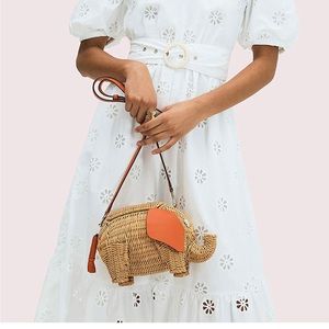 Kate Spade New York Tiny Wicker Large Elephant Crossbody